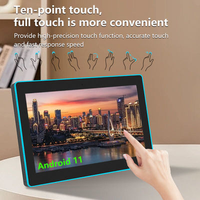 15.6 นิ้ว RK3566 NFC POE พาวเวอร์ แท็บเล็ต คอมพิวเตอร์ติดผนัง การประชุม แอนดรอยด์ แท็บเล็ตด้วยไฟ LED