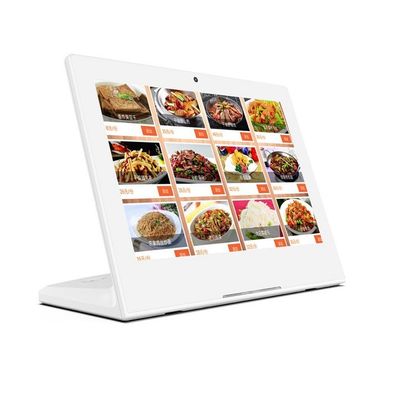 Self-Service RK3566 โปรเซสเซอร์ แท็บเล็ตสําหรับการสั่งอาหารร้านอาหาร 13.3 นิ้ว POE NFC RGB LED Light Bar 5MP กล้อง Android 11