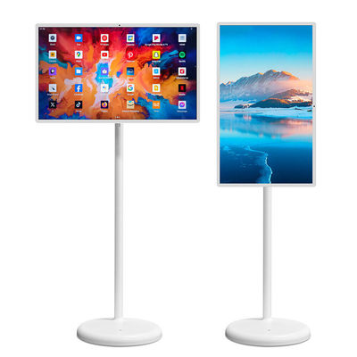 24 นิ้ว RK3566 NFC Stand By Me TV ภายใน Android 12 โฆษณา หลักสัญลักษณ์ พกพา ชั้นยืน Smart TV