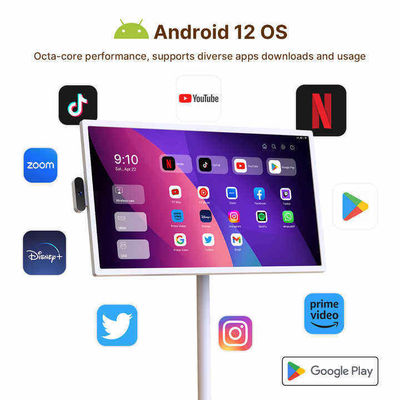 พกพาภายใน 24 นิ้ว Android ขับเคลื่อน Smart Stand By Me ชั้นยืน Smart TV