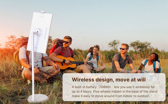 พกพาภายใน 24 นิ้ว Android ขับเคลื่อน Smart Stand By Me ชั้นยืน Smart TV