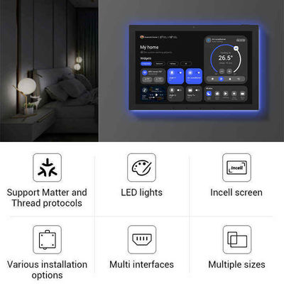 แท็บเล็ตสมาร์ทโฮมขนาด 10.1 นิ้ว พร้อม CPU RK3566 และแถบไฟ LED สี่ด้าน - หน้าจอควบคุม Android ติดผนัง