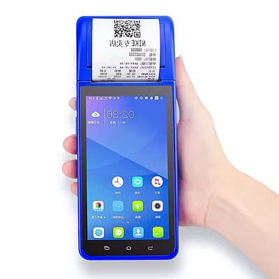 เครื่อง POS แบบพกพาขนาด 5.5 นิ้ว NFC อัจฉริยะ เครื่องปลายทางอัจฉริยะแบบพกพาพร้อมเครื่องพิมพ์กล้อง