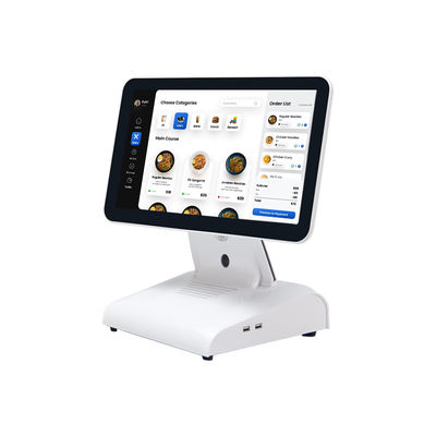 15 นิ้ว N2840 เครื่อง POS Desktop ร้านอาหาร POS Terminal 2+32GB ระบบ POS ทั้งหมดในระบบเดียว พร้อมหน้าจอลูกค้า