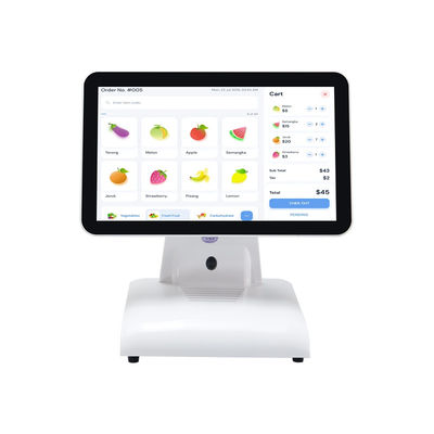 15 นิ้ว N2840 เครื่อง POS Desktop ร้านอาหาร POS Terminal 2+32GB ระบบ POS ทั้งหมดในระบบเดียว พร้อมหน้าจอลูกค้า