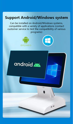 15 นิ้ว N2840 เครื่อง POS Desktop ร้านอาหาร POS Terminal 2+32GB ระบบ POS ทั้งหมดในระบบเดียว พร้อมหน้าจอลูกค้า
