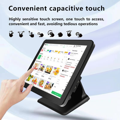 ดีไซน์ใหม่ 15Inch 60Hz Desktop Pos Terminal 8+256GB N100 CPU ร้านค้าปลีก POS เครื่องจองเงิน พร้อมเครื่องพิมพ์และเครื่องสแกน