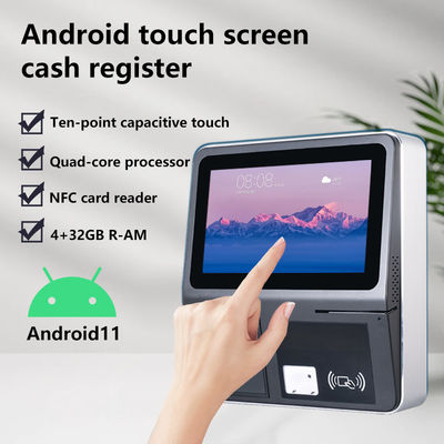 11.6 นิ้ว ระบบปลายทางจุดขาย ขายปลายทาง NFC Card Reader All in One POS System พร้อมเครื่องพิมพ์ขนาด 58 มม.