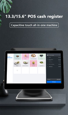 ระบบ POS หน้าจอสัมผัสคู่ขนาด 13.3/15.6 นิ้ว ระบบ Win I3 POS เทอร์มินัลสำหรับร้านค้าปลีก พร้อมฐานพับได้