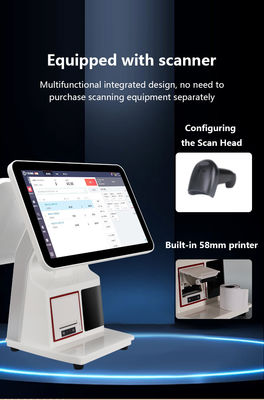 ระบบ POS อาหารด่วน 15.6 " All in One Touch Screen เครื่องจองเงิน เครื่องจองอาหาร ระบบจอสั่งซื้อ เครื่องพิมพ์ NFC QR Payment Terminal