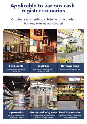 15.6" เครื่อง POS เซลฟ์เซอร์วิส พร้อมระบบปฏิบัติการ Win 10 เครื่องสแกนหน้าจอสัมผัส เครื่องพิมพ์ NFC QR Code Reader