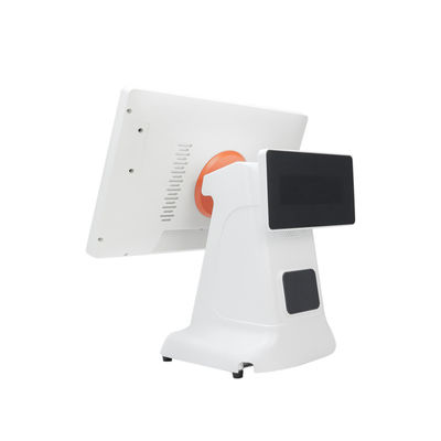 เครื่อง POS แคชเชียร์ Win ดีไซน์พลาสติกสไตล์เรียบง่าย และหน้าจอคู่ขนาด 15.6 นิ้ว แบบ All-in-One สำหรับ Win