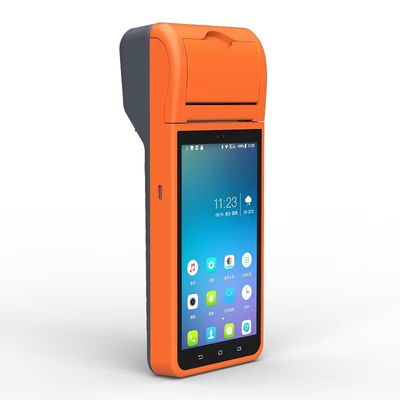 การออกแบบเครื่องพิมพ์แบบโมนโครม 5.5 นิ้ว Android 8.1 PDA POS Terminal สําหรับการประมวลผลคําสั่งร้านอาหารที่เรียบง่าย