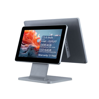หน่วยความจำ DDR3 4GB หน้าจอ 15.6 นิ้ว เครื่อง POS สำหรับร้านอาหาร ระบบ POS แบบสัมผัส All-in-One เครื่อง POS Windows