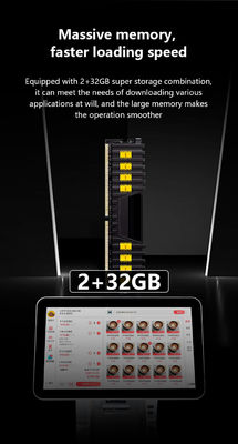 เครื่องจอสัมผัสขนาดสอง All in One Pos System สําหรับร้านอาหาร เครื่องจองเงิน Wifi และความจุของฮาร์ดดิสก์ 32GB