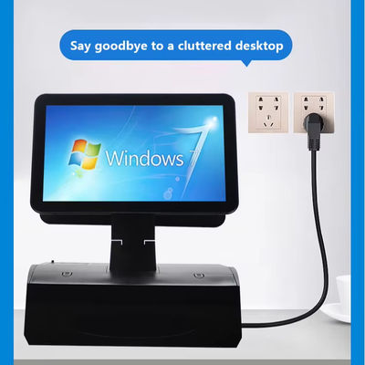 ระบบ POS แบบ All-in-One หน้าจอคู่ขนาด 15.6 นิ้ว พร้อมลิ้นชักเก็บเงินและเครื่องพิมพ์ 58 มม. ในตัว RAM 2GB ซูเปอร์มาร์เก็ต