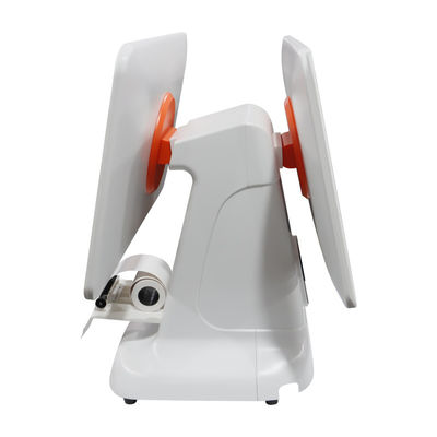 All in One Core White USB3.0 อินเตอร์เฟซ สแกนเช็ค เคชเรจเตอร์ โพส เทอร์มินัล ระบบด้วย 80 มิลลิเมตร พิมพ์และ 15.6 นิ้ว LCD