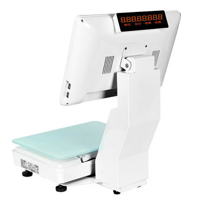 15.4 นิ้ว Dual Screen Win Touch All in One Scale Weighing POS ซุปเปอร์มาร์เก็ต โฮเต็ล's Ultimate POS Solution กับ WIFI/BT