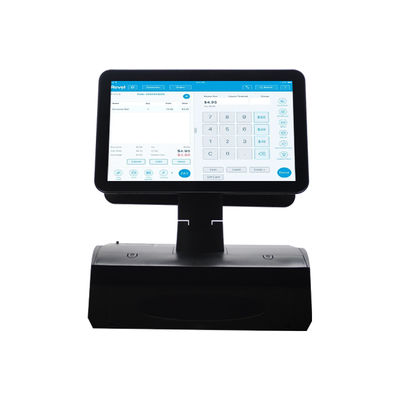 เครื่องบันทึกเงินสด POS Win7 จอคู่ 15.6 นิ้ว OEM ODM N2840 CPU 2+32GB พร้อมเครื่องพิมพ์ 58 มม. และคีย์บอร์ด