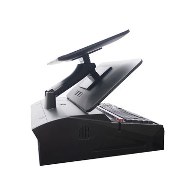 เครื่องบันทึกเงินสด POS Win7 จอคู่ 15.6 นิ้ว OEM ODM N2840 CPU 2+32GB พร้อมเครื่องพิมพ์ 58 มม. และคีย์บอร์ด