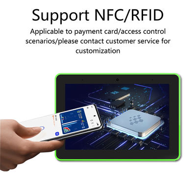 8 นิ้ว แอนดรอยด์ แท็บเล็ตติดผนัง PC POE NFC wifi หน้าจอสัมผัสด้วย 4 - ไฟ LED ข้างสําหรับห้องประชุมบ้านฉลาด จองโรงแรม การกําหนดเวลา