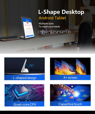 แท็บเล็ตพีซี Android สำหรับตู้บริการตนเองธุรกิจชนิด L ขนาด 8 นิ้ว หน้าจอสัมผัสแบบ Capacitive POE พลังงาน WIFI NFC สำหรับแท็บเล็ต POS สั่งอาหารร้านอาหาร