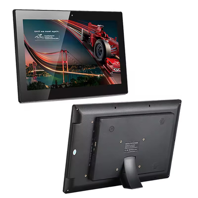 23ผนังวิดีโอ LCD ขนาด.6 นิ้ว จิติป้ายโฆษณาจอ Rockchip quad core POE พลังงาน NFC 4GB 32GB หน้าจอสัมผัสสําหรับร้านค้าปลีก