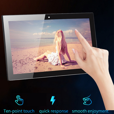 23ผนังวิดีโอ LCD ขนาด.6 นิ้ว จิติป้ายโฆษณาจอ Rockchip quad core POE พลังงาน NFC 4GB 32GB หน้าจอสัมผัสสําหรับร้านค้าปลีก