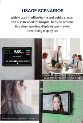 13.3inch wall mount touch screen 2GB+16GB rockchip business android tablet pc LED light POE NFC WIFI  for meeting room