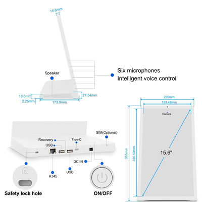 แท็บเล็ตพีซี Android เดสก์ท็อปรูปตัว L ขนาด 13.3 นิ้ว RK3568 POE สำหรับธุรกิจ ตู้บริการตนเอง ร้านอาหาร