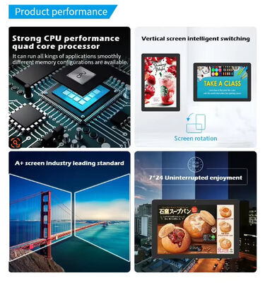 วอลล์มอนท์พาณิชย์ 24 นิ้ว RK3566 แอนดรอยด์แท็บเล็ตคอมพิวเตอร์ ดิจิตอลเมนูบอร์ด จัดจอสําหรับร้านอาหาร คาเฟ่