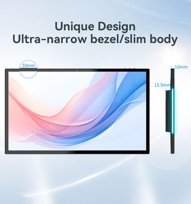 15คอมพิวเตอร์แท็บเล็ตออนไลน์ขนาด.6 นิ้ว Rk3566 quad core Rockchip touch screen ด้านติด LED light bar display สําหรับห้องประชุม