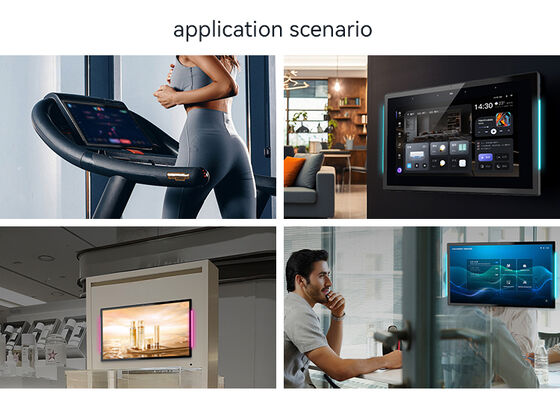 แท็บเล็ตพีซี Android RK3566 Quad Core ขนาด 15.6 นิ้ว พร้อมแถบไฟ LED สำหรับใช้ในห้องประชุมแบบติดผนัง