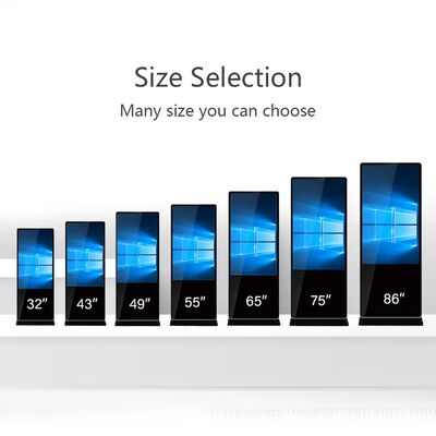 จอแสดงผลโฆษณาดิจิทัล LCD แบบตั้งพื้นขนาด 43 นิ้ว หน้าจอสัมผัส Kiosk อัจฉริยะ เครื่องเล่นโปสเตอร์สำหรับห้างสรรพสินค้า