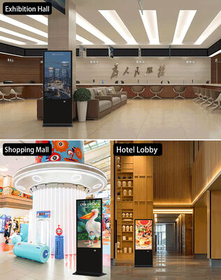 จอแสดงผลโฆษณาดิจิทัล LCD แบบตั้งพื้นขนาด 43 นิ้ว หน้าจอสัมผัส Kiosk อัจฉริยะ เครื่องเล่นโปสเตอร์สำหรับห้างสรรพสินค้า