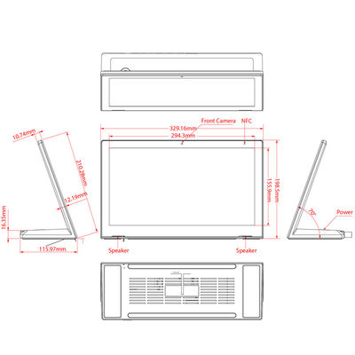 Rj45 13Inch 1.5GHz Octa Core All In One Touch Screen PC แอนดรอยด์ 6.0 แท็บเล็ต