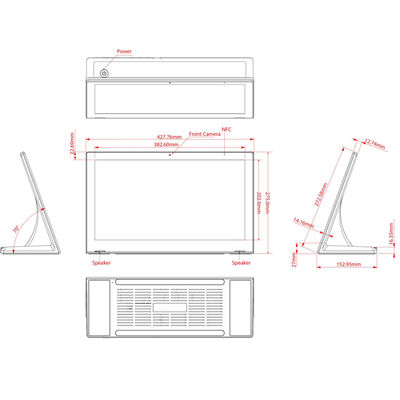 Octa Core 1.5GHz แอนดรอยด์ 6.0 แท็บเล็ต 17 นิ้ว All In One touchscreen PC