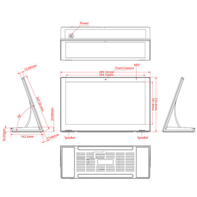 Android 8.1 15.6" 1.8GHz All In One Touch Screen PC เครื่องเล่นโฆษณา OEM