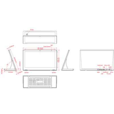 Android 8.1 15.6" 1.8GHz All In One Touch Screen PC เครื่องเล่นโฆษณา OEM