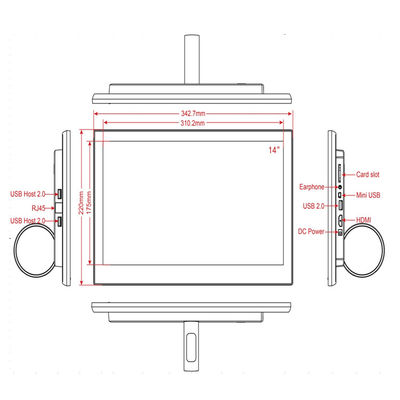 10 จุด 15 All In One Touchscreen PC 1920*1080 RK3399 แท็บเล็ต Android 7.1