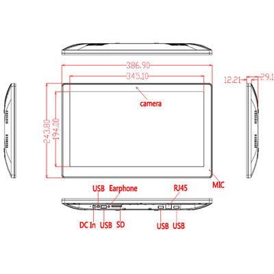 8GB ROM WIFI RJ45 POE 15.6 นิ้ว All In One Touch Screen PC Ultra Thin