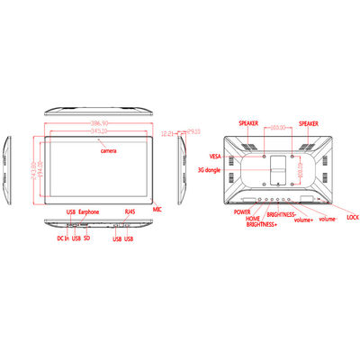 8GB ROM WIFI RJ45 POE 15.6 นิ้ว All In One Touch Screen PC Ultra Thin