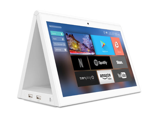สีขาว RK3288 10.1 นิ้ว แอนดรอยด์ แท็บเล็ต PC, POS Dual Screen แอนดรอยด์ แท็บเล็ต