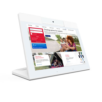 Desktop 2GB RAM แท็บเล็ต Android 14 นิ้ว NFC POS All In One แท็บเล็ต พีซี 250cd/m2