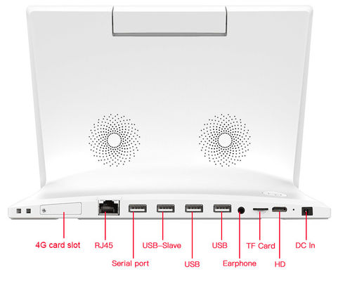 Desktop 2GB RAM แท็บเล็ต Android 14 นิ้ว NFC POS All In One แท็บเล็ต พีซี 250cd/m2