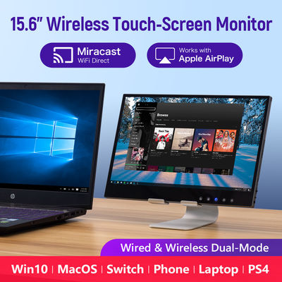 1080P HDR 5ms มอนิเตอร์จอสัมผัสไร้สายพกพา พร้อมภาพเต็ม 178 °