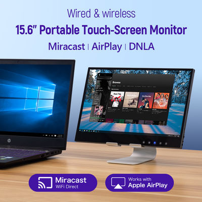 1080P HDR 5ms มอนิเตอร์จอสัมผัสไร้สายพกพา พร้อมภาพเต็ม 178 °