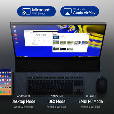 1080P HDR 5ms มอนิเตอร์จอสัมผัสไร้สายพกพา พร้อมภาพเต็ม 178 °