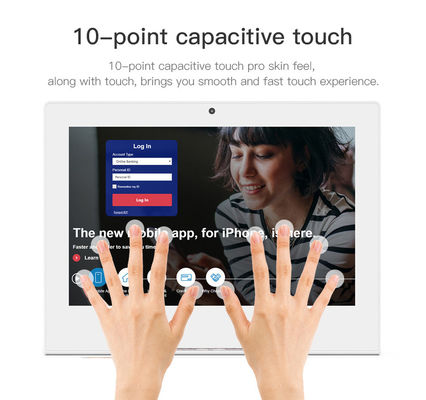 10.1inch IPS touchscreen แอนดรอยด์แท็บเล็ต รูปทรง L WIFI RJ45 AIO แท็บเล็ต