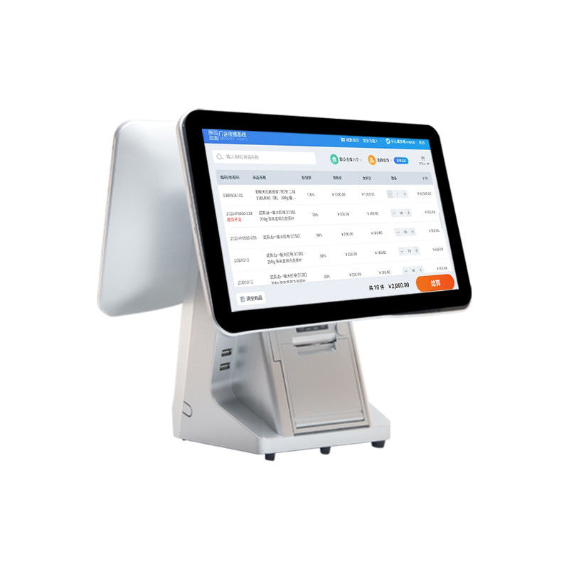 เครื่อง POS ระบบ Android จอคู่ 15.6'' และ 14'' พร้อมลิ้นชักเก็บเงินสด และเครื่อง POS เทอร์มินัลอัจฉริยะแบบสัมผัส All-in-One